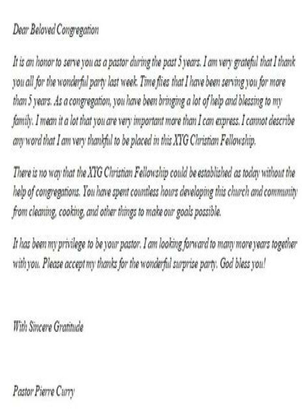 Heartfelt Expressions: Crafting A Pastor Appreciation Letter To The Congregation